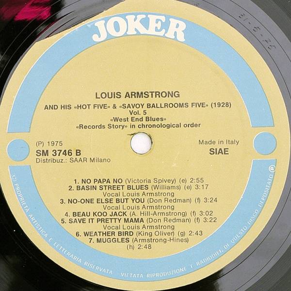 Louis Armstrong & His Orchestra/Savoy Ballroom Five (4-7 december 1928)